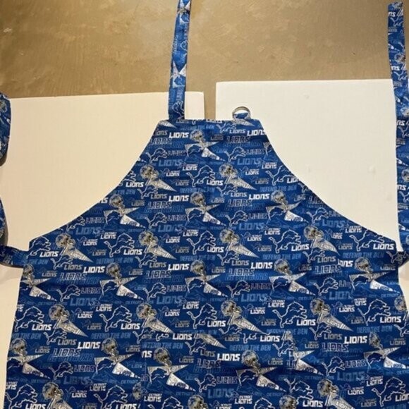 Detroit Lions Barbeque Apron traditional pattern - Picture 1 of 3